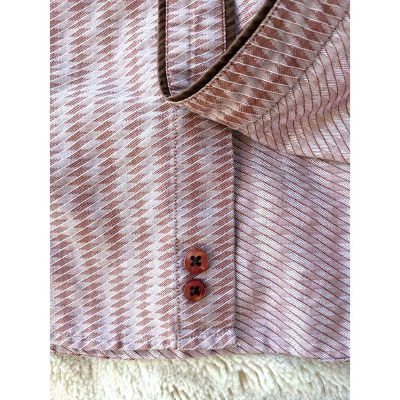 Nino's London Bespoke Mens Button Down 60s Vibe Print Mod Dress Shirt Sz 39/15.5 - Picture 8 of 11